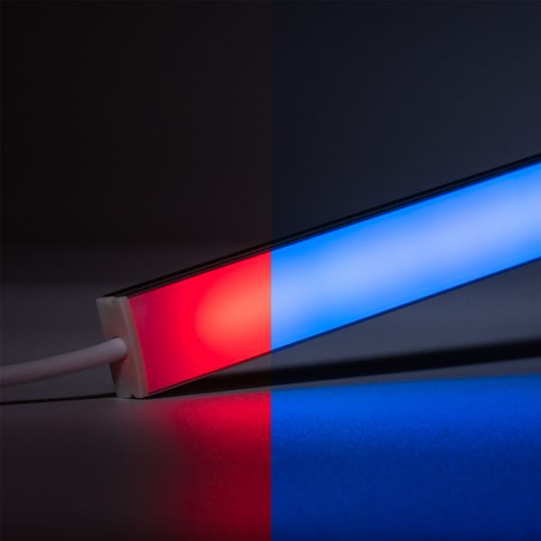 24V Slim-Line Aluminium LED Leiste - COB - RGB + Warmweiß + Weiß - diffuse Abdeckung - bis 3m Länge