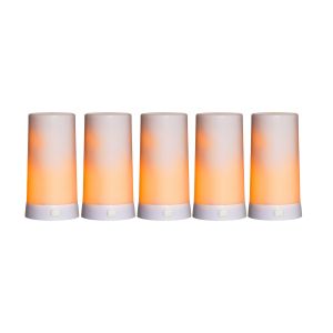 Diner 5 Extra - Kerzen Set für außen - Weiß - Höhe: 13 cm - Akkubetrieb - tanzende Flamme Diner 5 Extra - Kerzen Set für außen - Weiß - Höhe: 13 cm - Akkubetrieb - tanzende Flamme