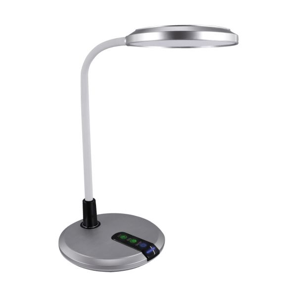 PLATON LED - Schreibtischleuchte in silber - Lichtfarbe: weiß einstellbar