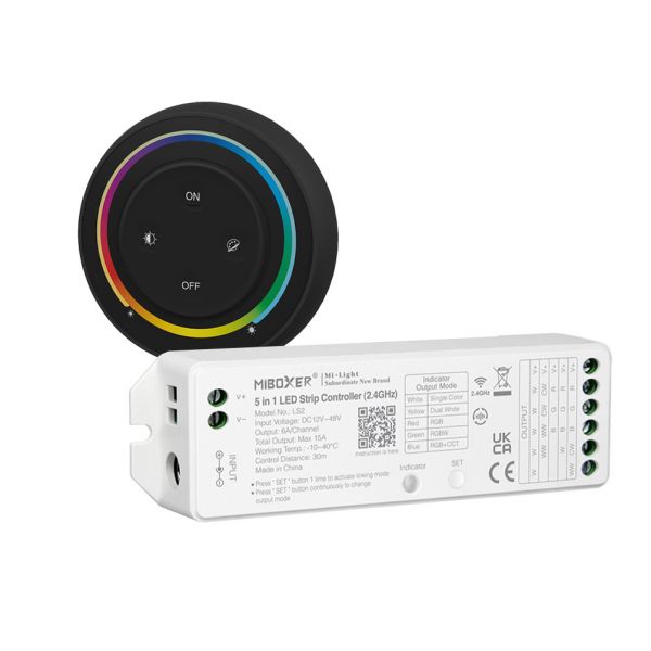LED Funk Controller Set - 1 Zone - 5 Kanal - RGB+CCT - Fernbedienung (2,4 GHz)