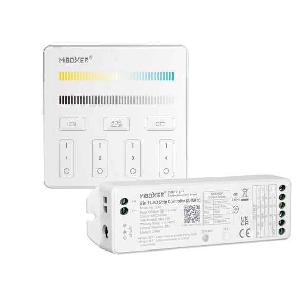 LED Funk Controller Set - 4 Zonen - 1 bis 2 Kanal - CCT - Fernbedienung (2,4 GHz)
