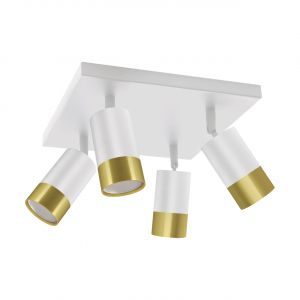 PUZON SPT 4 - Decken Spotleuchte in weiß/gold - Lichtfarbe: individuell wählbar PUZON SPT 4 - Decken Spotleuchte in weiß/gold - Lichtfarbe: individuell wählbar