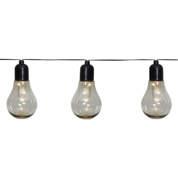 Glow - Lichterkette für außen - 4,05 m - 10 LEDs - Timer - Batteriebetrieb - Warmweiß