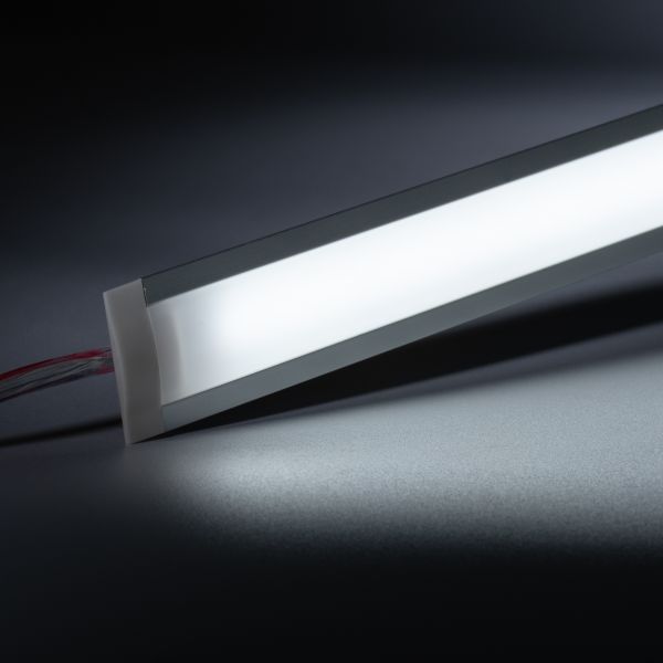 24V Aluminium Einbau COB LED Leiste schmal - weiß - diffuse Abdeckung