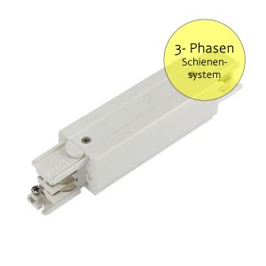 Mitteleinspeisung für 3-Phasen-Stromschienensystem - weiß Mitteleinspeisung für 3-Phasen-Stromschienensystem - weiß