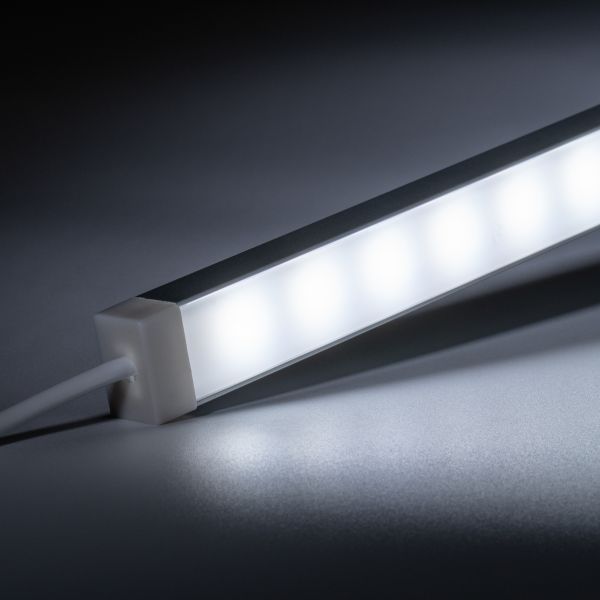 12V wasserfeste Aluminium LED Leiste - weiß - diffuse Abdeckung - IP65