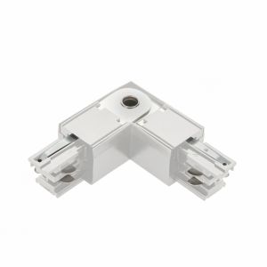 L - Verbinder für 3-Phasen-Stromschienensystem - Schutzleiter innen links, weiß