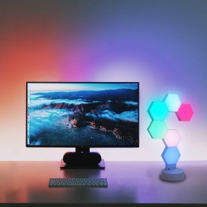 Hexagon LED Desktop Panel Set - 6er Set - Tuya App, Sprachsteuerung über Alexa und Google Home