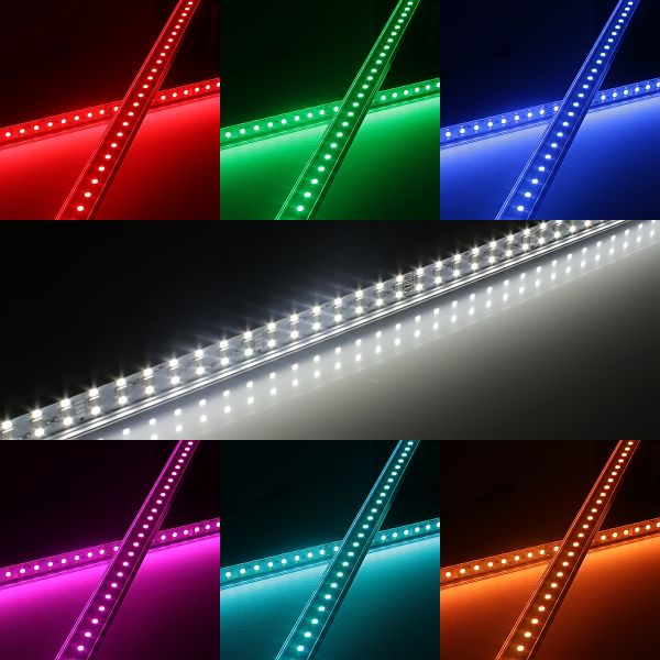 24V Slim-Line Aluminium LED Leiste – RGBW – transparente Abdeckung