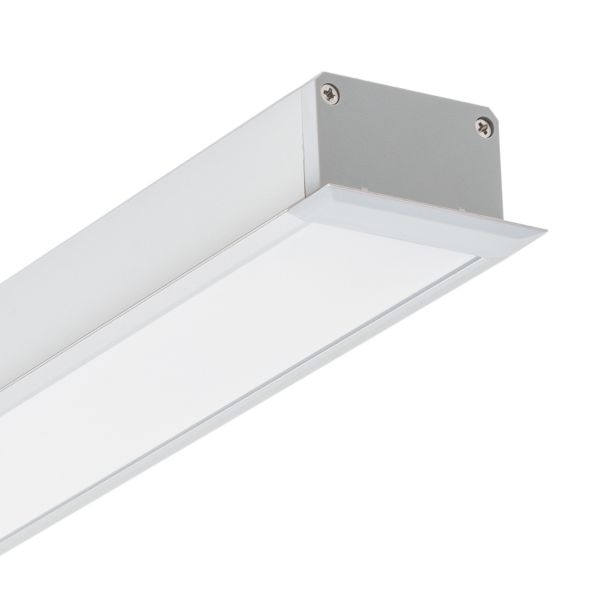 24V Aluminium LED Einbauleuchte - weiß - linear - diffuse Abdeckung, bis 3m Länge