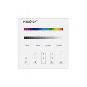 LED Funkfernbedienung - 4 Zonen - 3 bis 4 Kanal - 2,4 GHz - Weiß - Wandmontage LED Funkfernbedienung - 4 Zonen - 3 bis 4 Kanal - 2,4 GHz - Weiß - Wandmontage