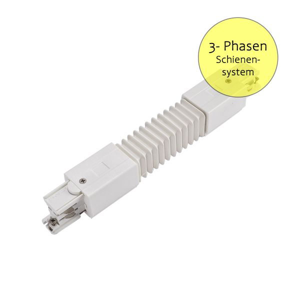 Flexverbinder für 3-Phasen-Stromschienensystem - weiß