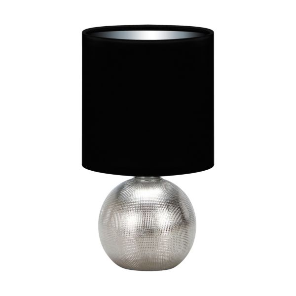 PERLO - Nachttischleuchte in silber/schwarz - Lichtfarbe: individuell wählbar
