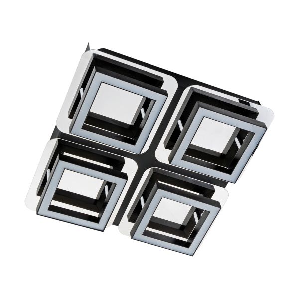 LIPSK LED 4 - Decken Spotleuchte in chrom/schwarz - 4 x 5 W - Lichtfarbe: neutralweiß