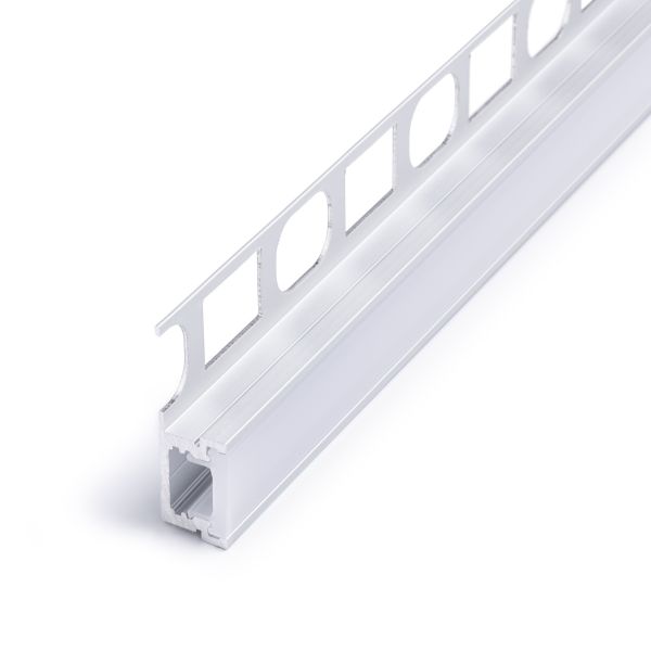 Aluminium LED Profil Fliesenabschluss, diffuse Abdeckung, 4,1 x 2,2cm