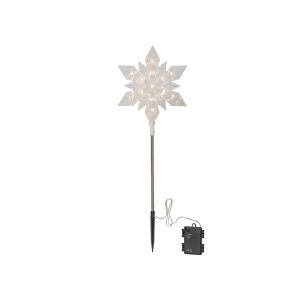 Flocke - Weihnachtsdeko für außen - mit Erdspieß - Timer - Batteriebetrieb - Neutralweiß Flocke - Weihnachtsdeko für außen - mit Erdspieß - Timer - Batteriebetrieb - Neutralweiß