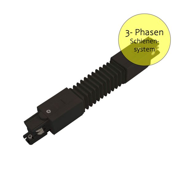 Flexverbinder für 3-Phasen-Stromschienensystem - schwarz