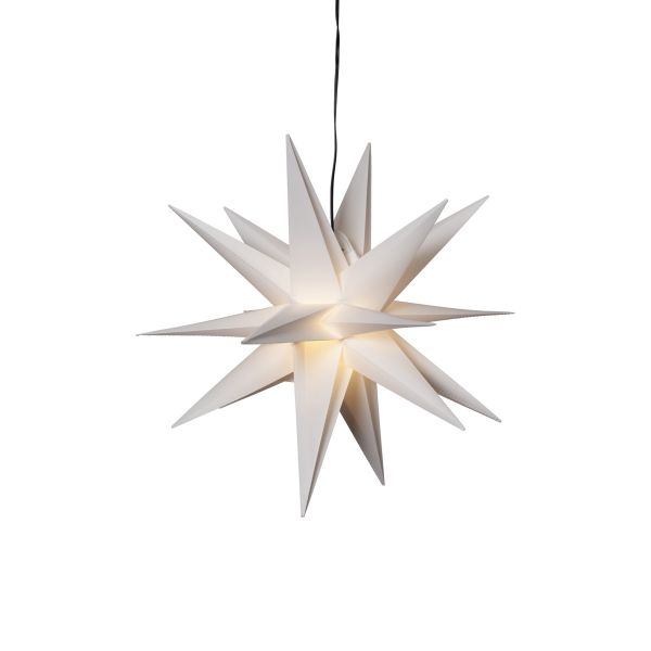 Alice 35 cm in Weiß - Weihnachtsstern für außen - Timer - Batteriebetrieb - Lichtfarbe: Warmweiß
