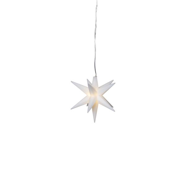 Alice 10 cm in Weiß - Weihnachtsstern für außen - Timer - Batteriebetrieb - Lichtfarbe: Warmweiß
