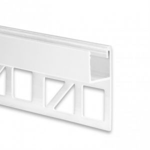 Aluminium LED Profil Fliesenabschluss, nach oben abstrahlend, weiß, diffuse Abdeckung, 1,2 x 3,3cm Aluminium LED Profil Fliesenabschluss, nach oben abstrahlend, weiß, diffuse Abdeckung, 1,2 x 3,3cm