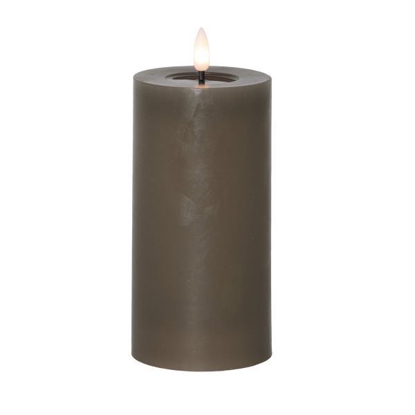 Flamme Flow - Kerze für innen - Braun - Höhe: 17,5 cm - Batteriebetrieb - Timer - flackernd