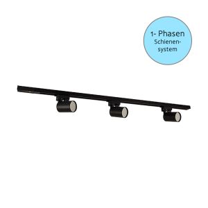 230V LED 1-Phasen Schienen-Spot Set, Sofia, 3 x 35W - GU10 - schwarz 230V LED 1-Phasen Schienen-Spot Set, Sofia, 3 x 35W - GU10 - schwarz