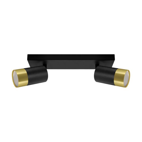 PUZON SPT 2 - Decken Spotleuchte in schwarz/gold - Lichtfarbe: individuell wählbar