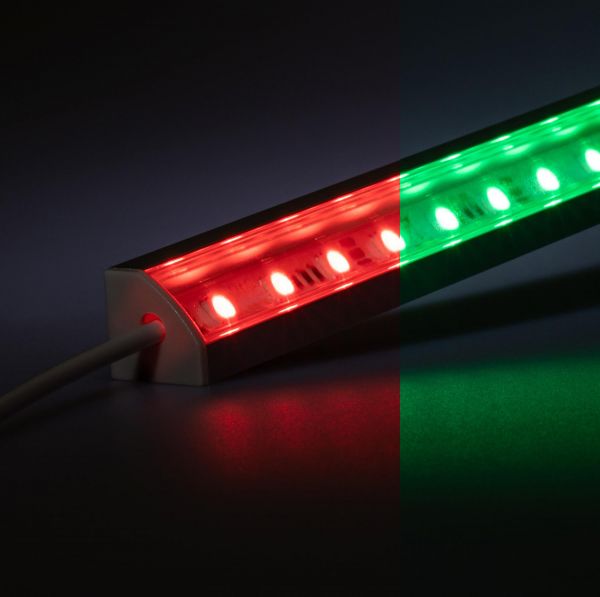 12V Aluminium LED Eckleiste – RGB – transparente Abdeckung