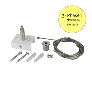 3m Pendelabhängung für 3-Phasen-Stromschienensystem, weiß 3m Pendelabhängung für 3-Phasen-Stromschienensystem, weiß