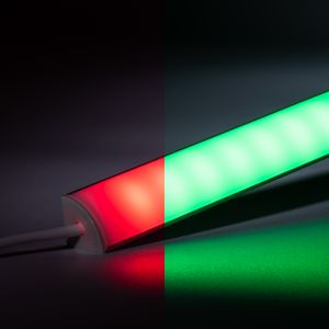24V Aluminium LED Eck Leiste rund – RGB – diffuse Abdeckung 24V Aluminium LED Eck Leiste rund – RGB – diffuse Abdeckung