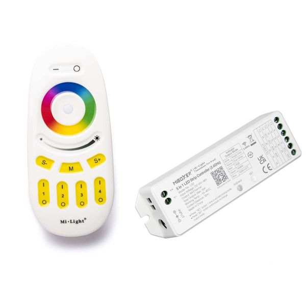 4 Zonen Funk LED Controller – 4 Kanal – RGBW – mit Touch-Fernbedienung