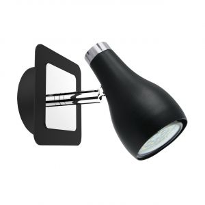 KINGA 1 - Decken Spotleuchte in schwarz/chrom - max 35 W - Lichtfarbe: neutralweiß KINGA 1 - Decken Spotleuchte in schwarz/chrom - max 35 W - Lichtfarbe: neutralweiß