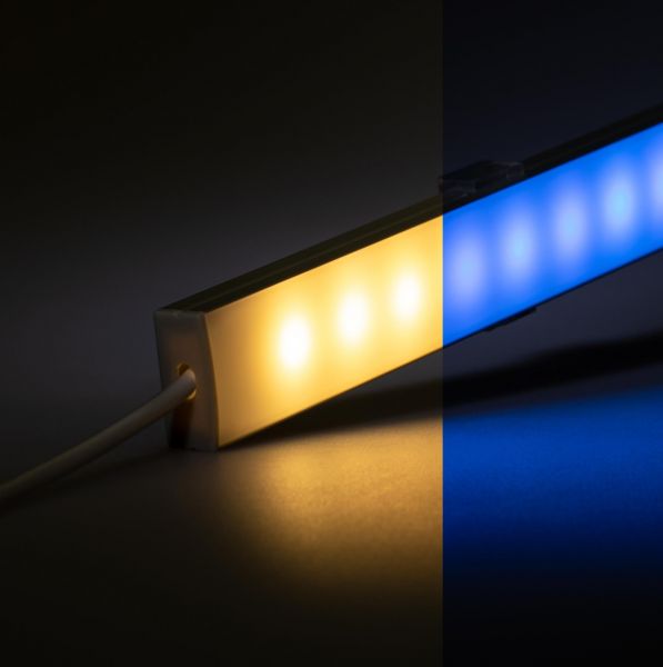 12V Slim Line Aluminium LED Leiste – RGBW ( RGB & warmweiß ) – diffuse Abdeckung
