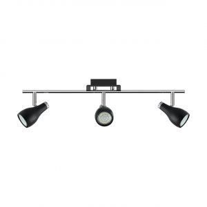 KINGA 3 - Decken Spotleuchte in schwarz/chrom - 3 x max 35W - Lichtfarbe: neutralweiß KINGA 3 - Decken Spotleuchte in schwarz/chrom - 3 x max 35W - Lichtfarbe: neutralweiß