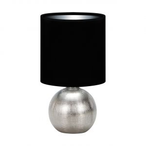 PERLO - Nachttischleuchte in silber/schwarz - Lichtfarbe: individuell wählbar PERLO - Nachttischleuchte in silber/schwarz - Lichtfarbe: individuell wählbar