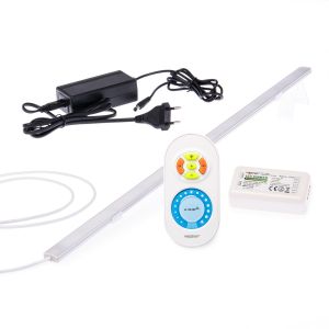 24V LED Leisten Set mit Fernbedienung und Netzteil, 103cm Länge, Lichtfarbe warmweiß 24V LED Leisten Set mit Fernbedienung und Netzteil, 103cm Länge, Lichtfarbe warmweiß