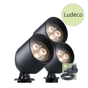 12V Wegeleuchte - Ludeco - Laros 3er Set, 3W, warmweiß, IP44 12V Wegeleuchte - Ludeco - Laros 3er Set, 3W, warmweiß, IP44