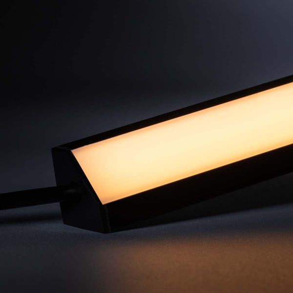 24V Black Line LED Eckleiste - COB - warmweißes Licht - diffuse Abdeckung