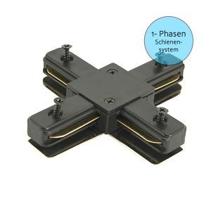 X - Verbinder für 1-Phasen - 230V Stromschienensystem - schwarz X - Verbinder für 1-Phasen - 230V Stromschienensystem - schwarz