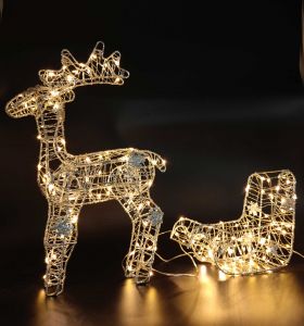 LED Elch mit Schlitten LED Elch mit Schlitten