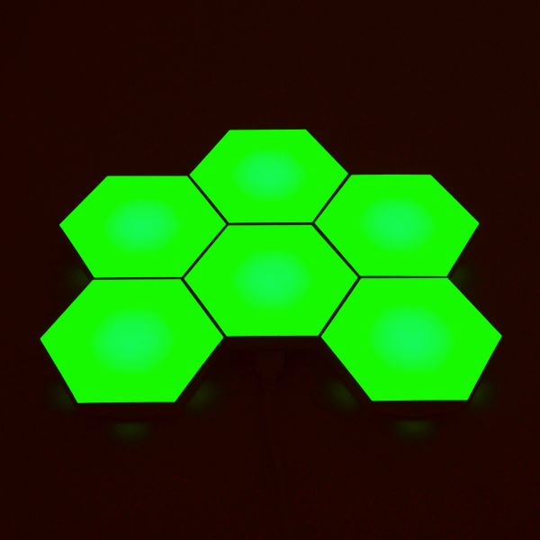 Hexagon LED Wand Panel Set - 6er Set - Tuya App, Sprachsteuerung über Alexa und Google Home