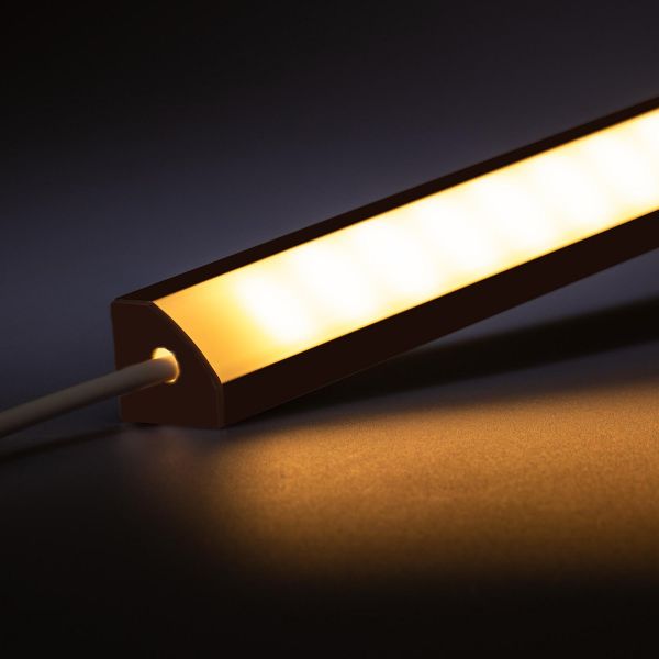 12V Black Line LED Eckleiste - High Power - warmweiß - diffuse Abdeckung