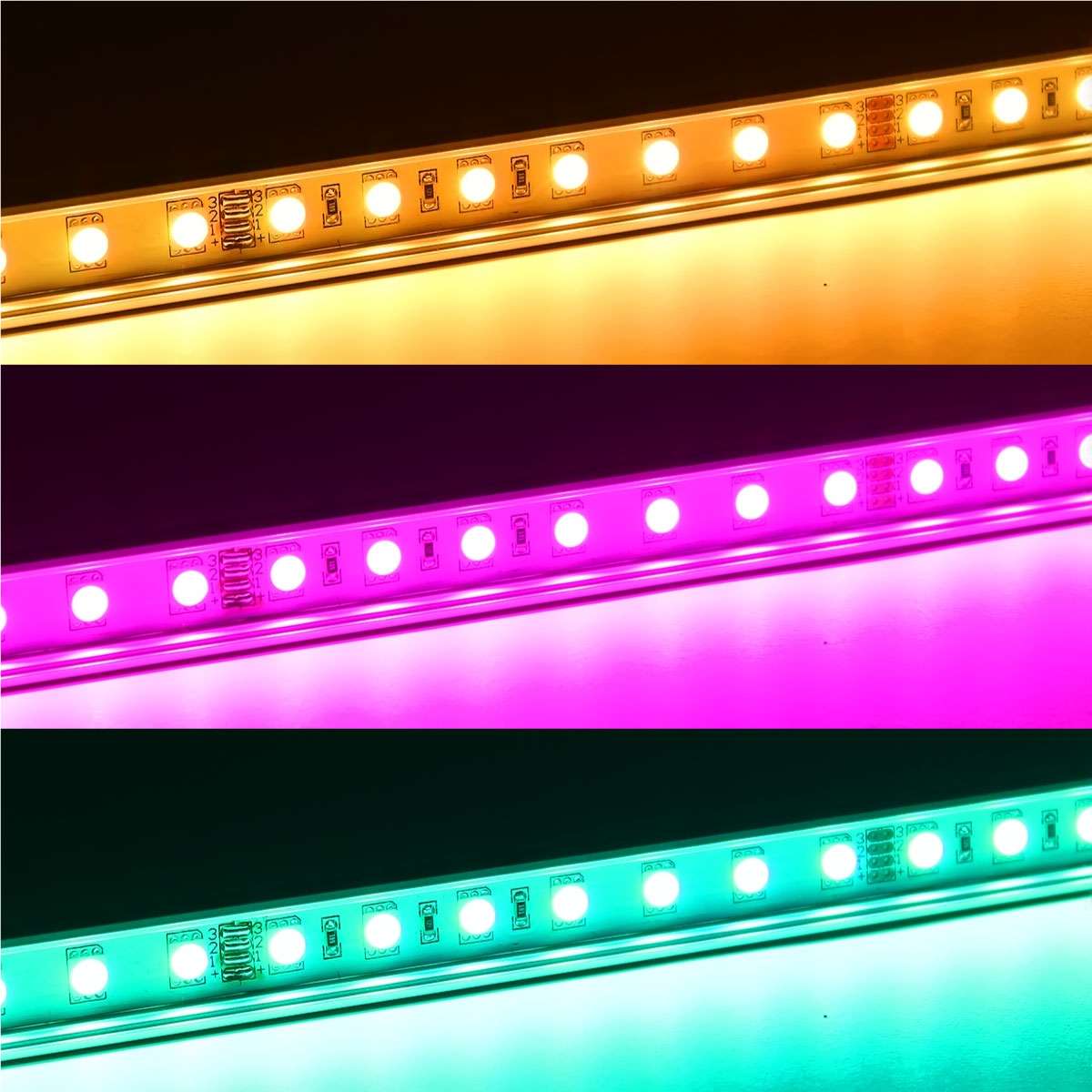 12V Slim-Line Aluminium LED Leiste – RGB – transparente | leds24.com