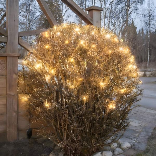 Battery - Lichternetz für außen - 1,5 m - 80 LEDs - Timer - Batteriebetrieb - Warmweiß