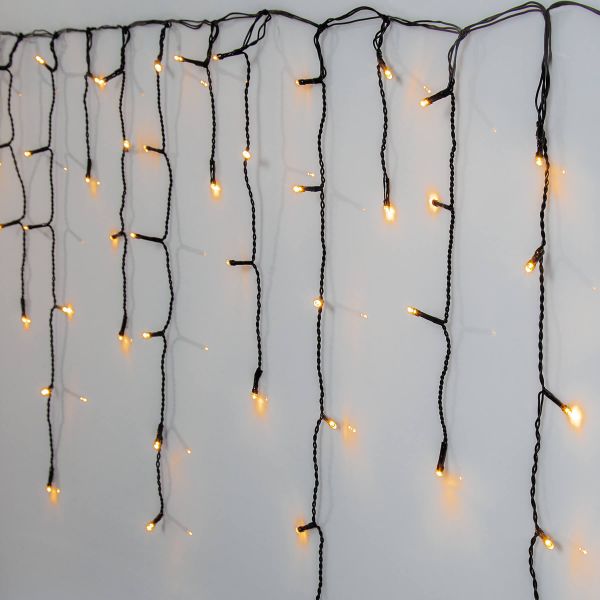 Golden White - Lichtervorhang für außen - 23,9 m - 960 LEDs - Netzbetrieb - Warmweiß