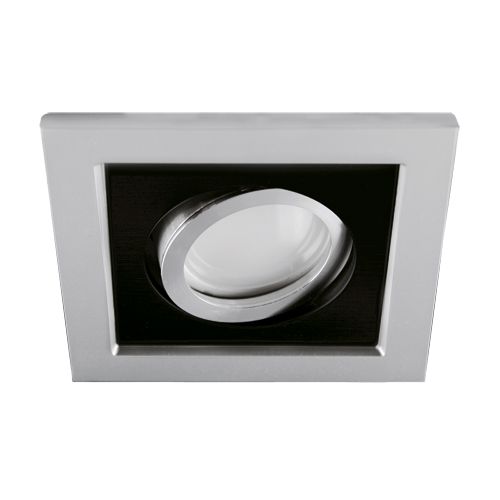 LED-Einbauleuchte - silber/ schwarz - 10,5x10,5cm - eckig