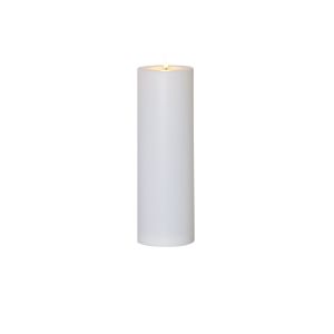 Flamme Rak - Kerze für außen - Weiß - Höhe: 32,5 cm - Batteriebetrieb - Timer - sanft flackernd Flamme Rak - Kerze für außen - Weiß - Höhe: 32,5 cm - Batteriebetrieb - Timer - sanft flackernd