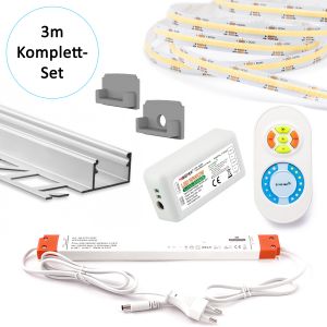 3m Aluminium Fliesenabschluss Profil mit 24V COB LED Streifen 3m Aluminium Fliesenabschluss Profil mit 24V COB LED Streifen