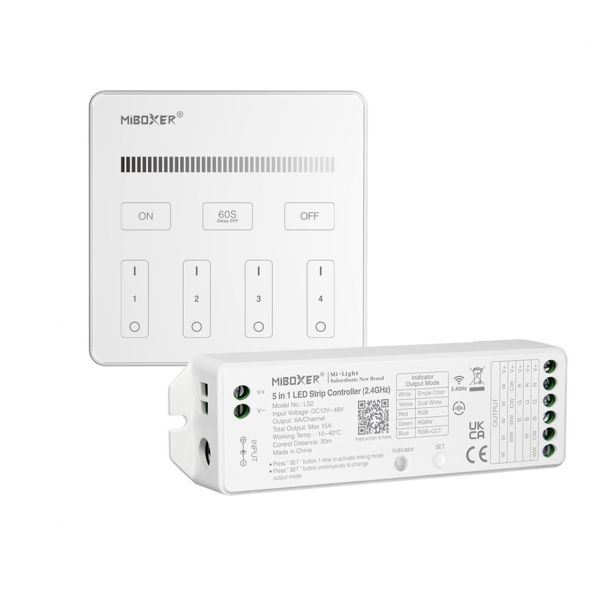 LED Funk Controller Set - 4 Zonen - 1 Kanal - Fernbedienung (2,4 GHz)