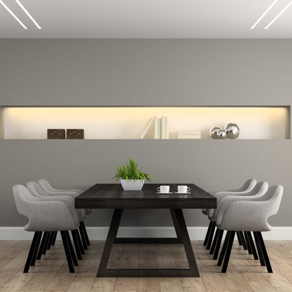 3m Komplett-Set Aluminium Unterputz Profil mit 24V COB LED Streifen, Drywall Slim